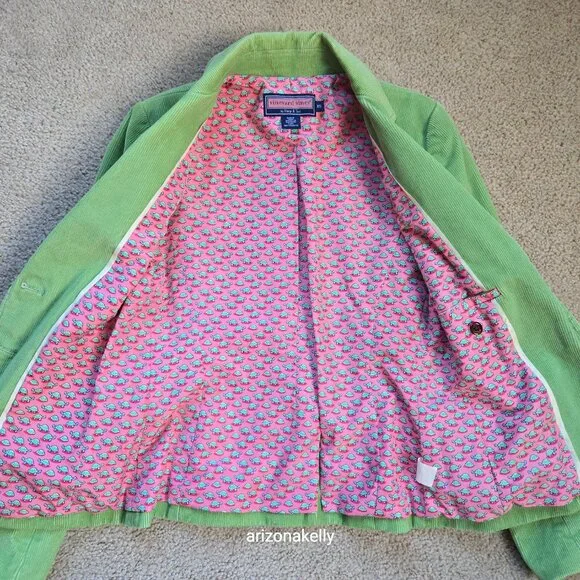 Vineyard Vines Corduroy Blazer Green With Pink Lining PRICE FIRM - Picture 8 of 11